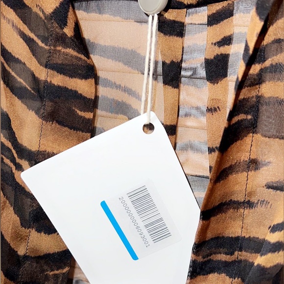 ALEXANDRE VAUTHIER Tie-front Tiger-print Silk-chiffon size 38 NEW NEVER WORN - Picture 12 of 16